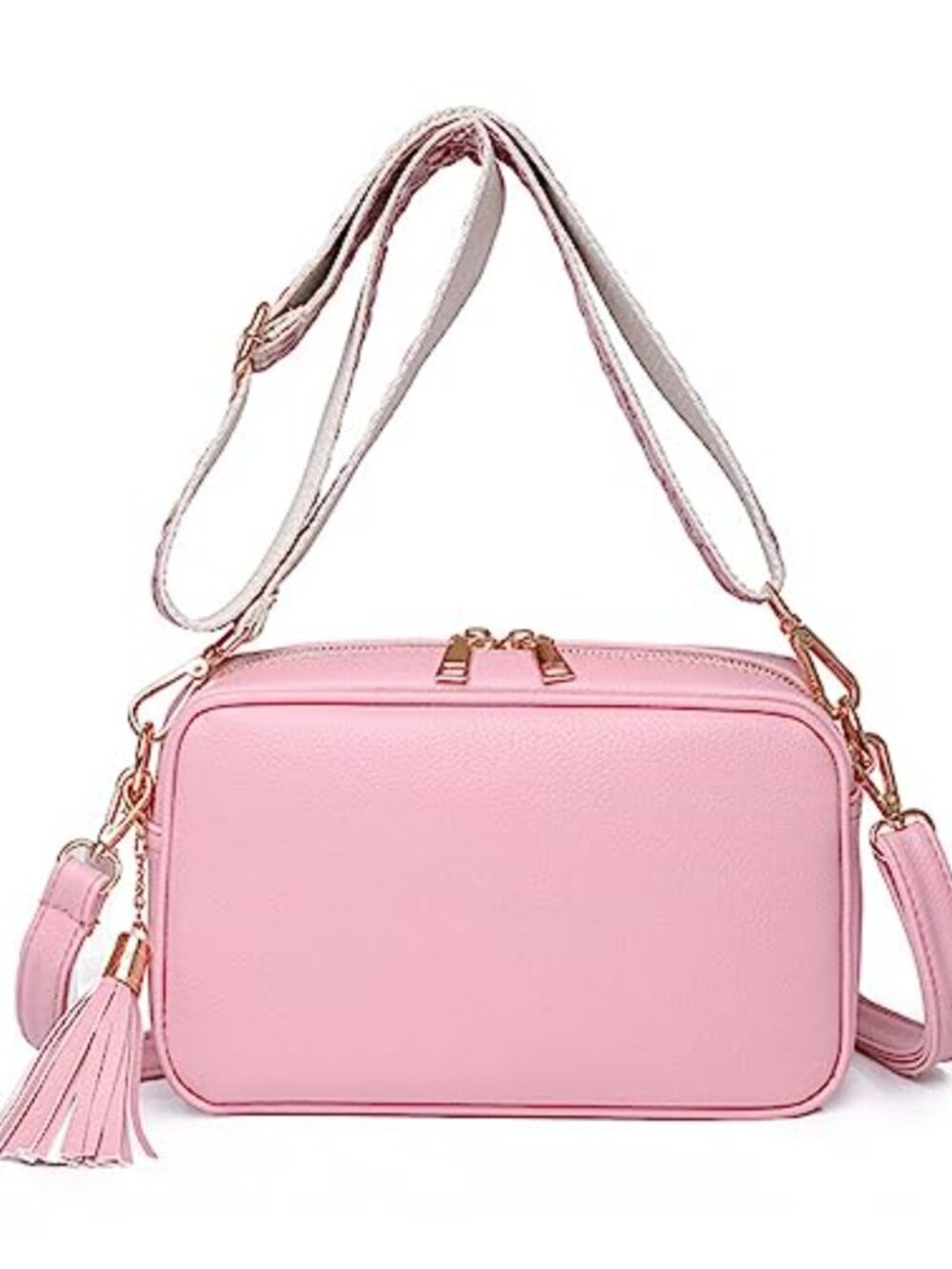 FANDARE PU Leather Crossbody Bucket Bag Adjustable Strap